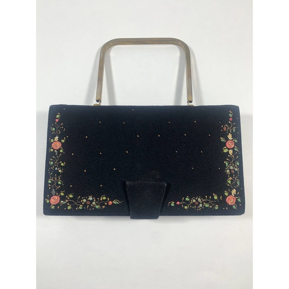 Tyrolean Vintage Handbag Retro Rockabilly Floral - Picture 1 of 15
